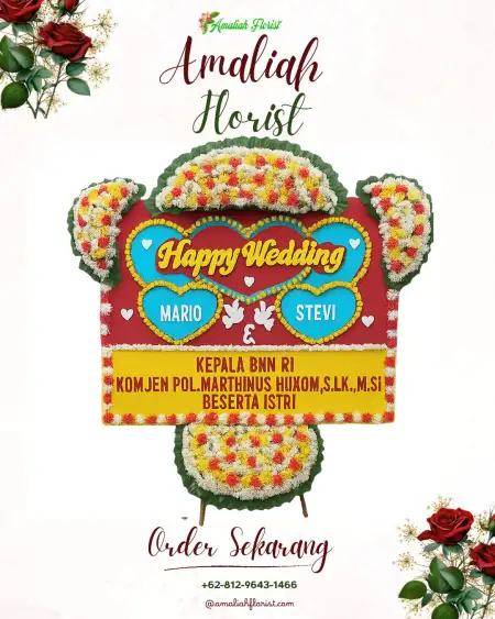 Papan Bunga Pernikahan Woloan Satu